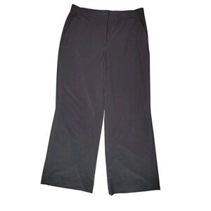 WHBM Luna Wide Leg High Rise Black Trouser Pants Elastic Waist 14